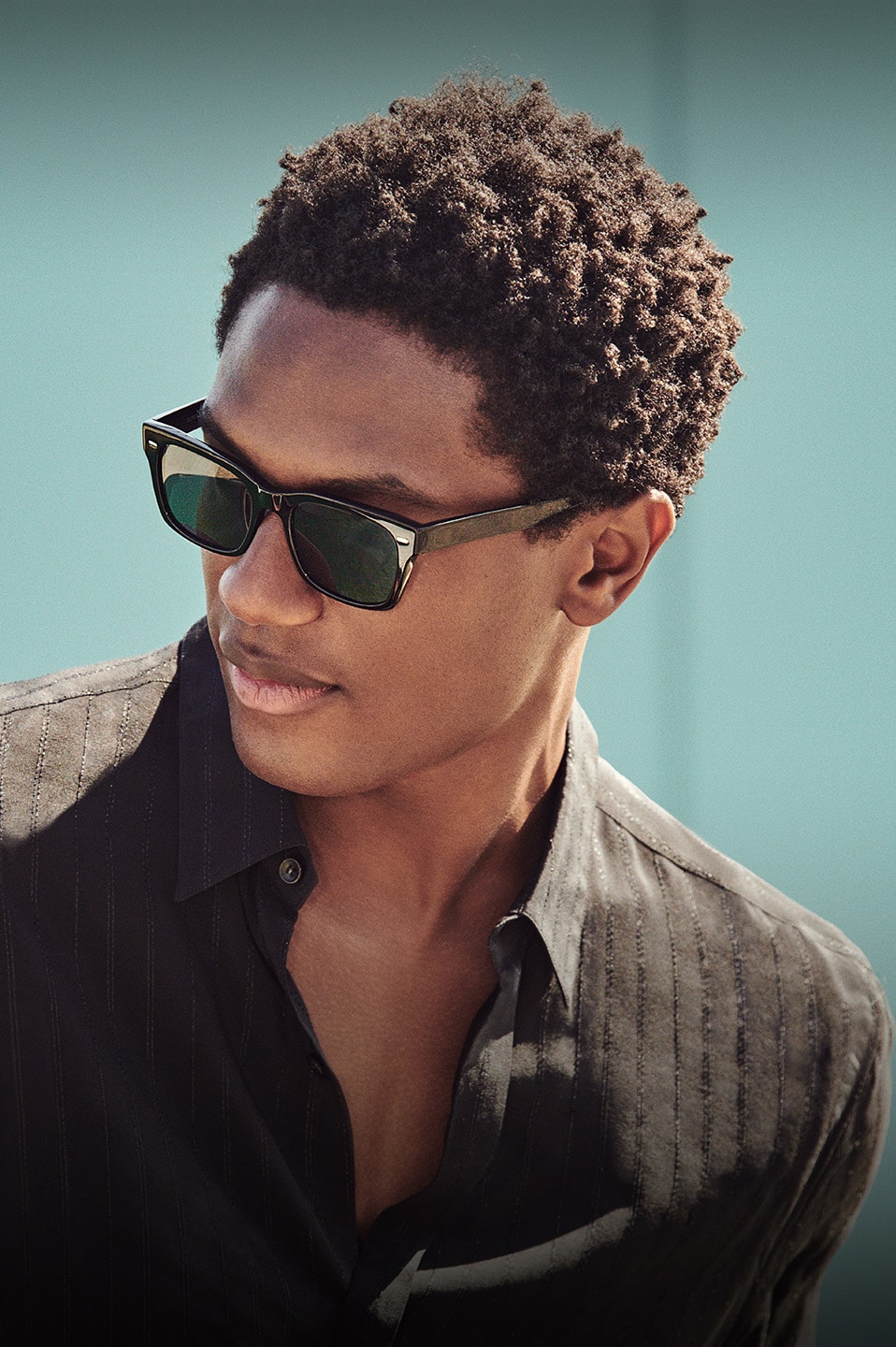 Ryce Sun is seen in Black with Grey Polar lenses.