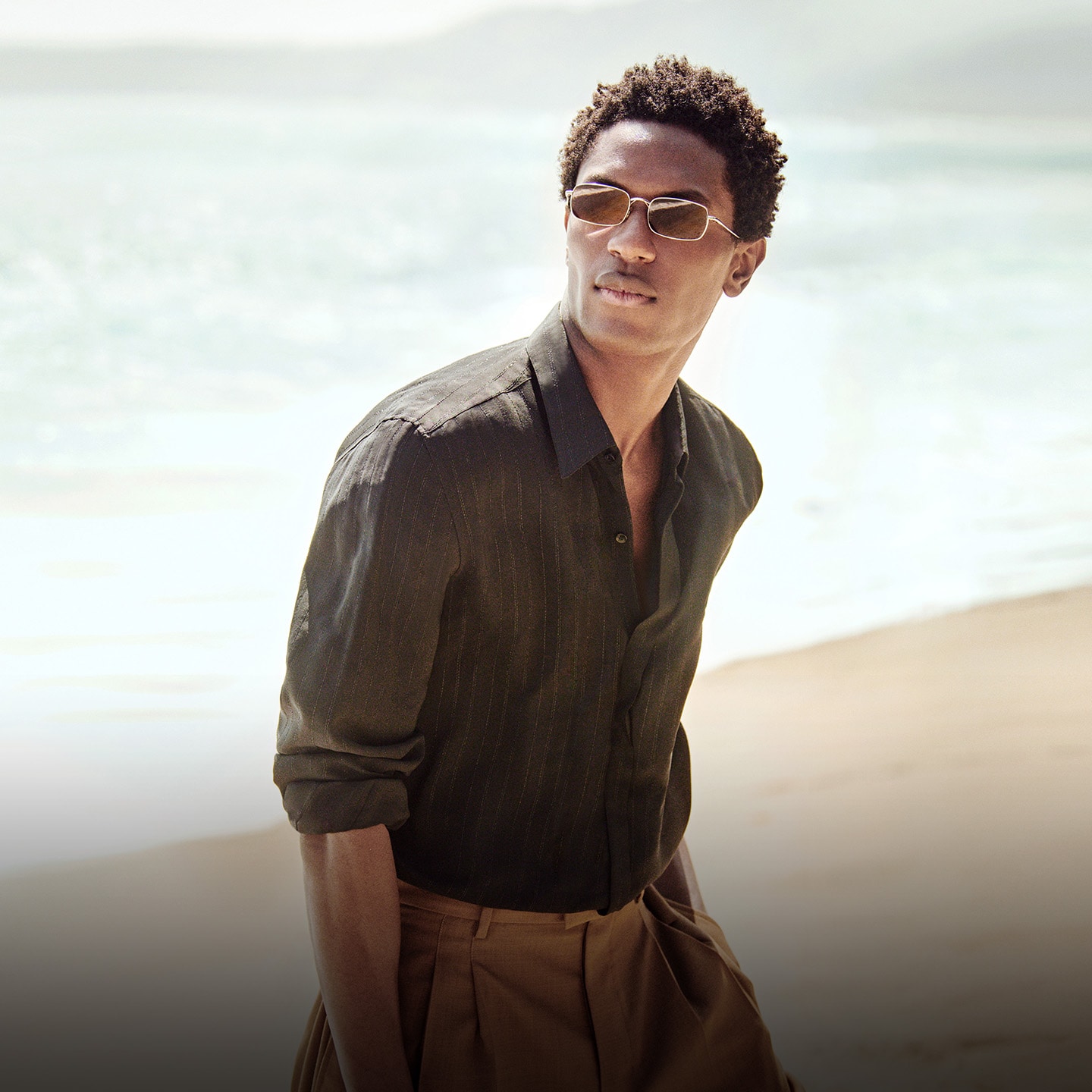 TK-14 featured in Silver and Enoki Gradient Wash to Dark lenses.