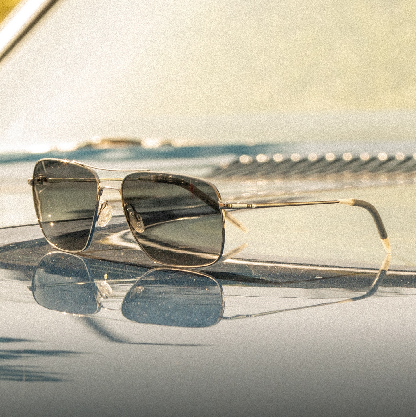 Clifton in Silver catches the sunlight.