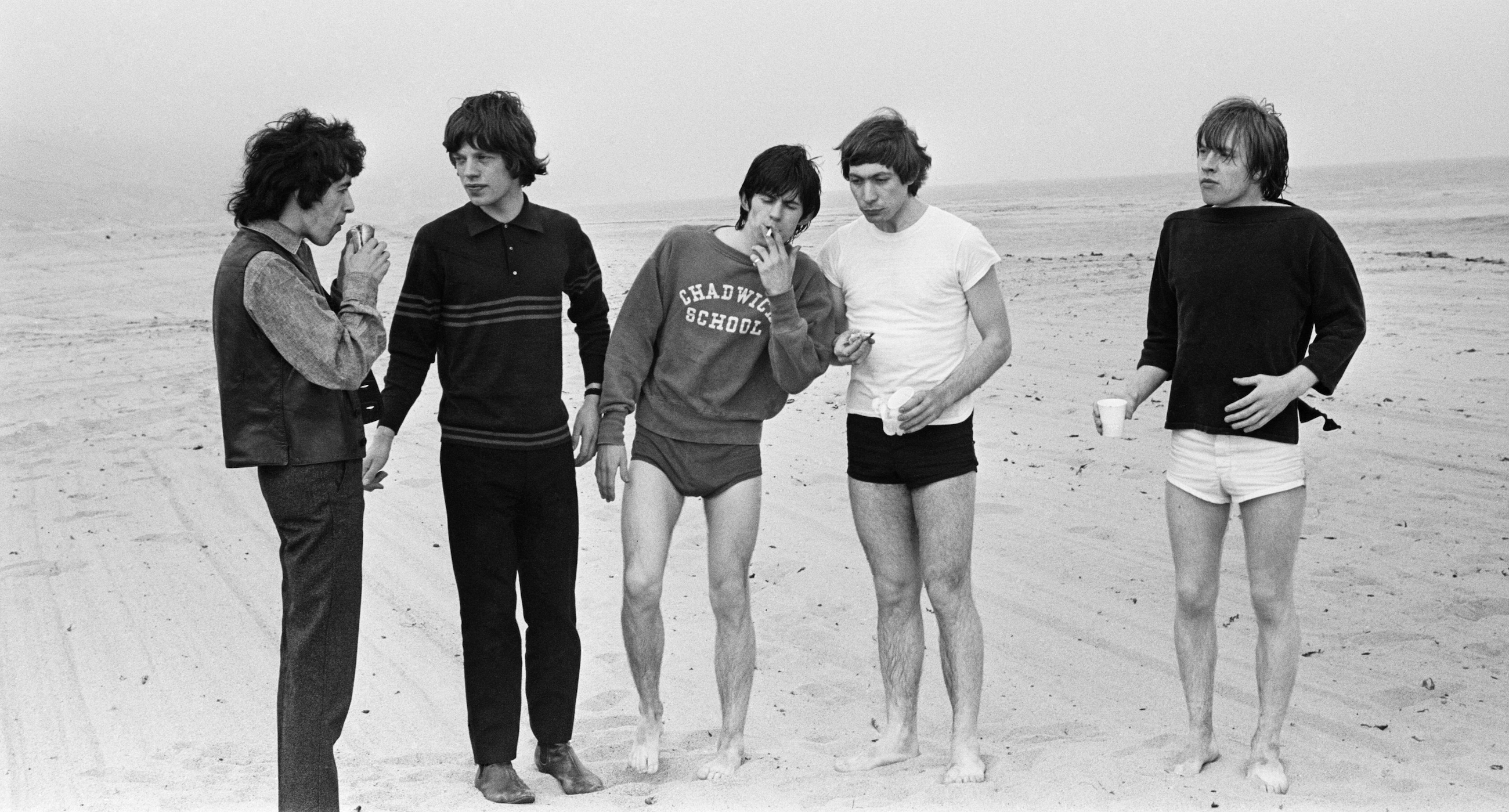 The Rolling Stones on Malibu beach, 1964
